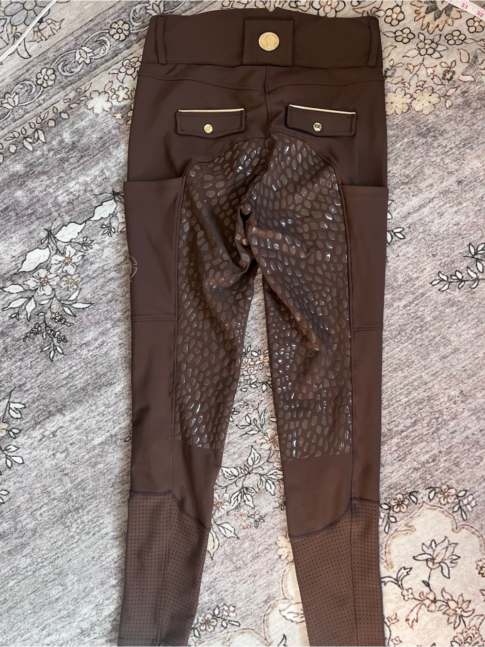 Brown Equestrian Grip Riding Tights - Picture 9 of 9